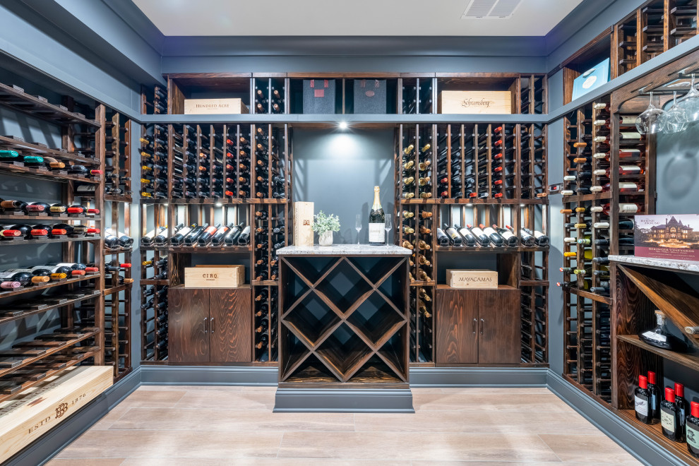 Inspiration for a transitional wine cellar in Louisville.
