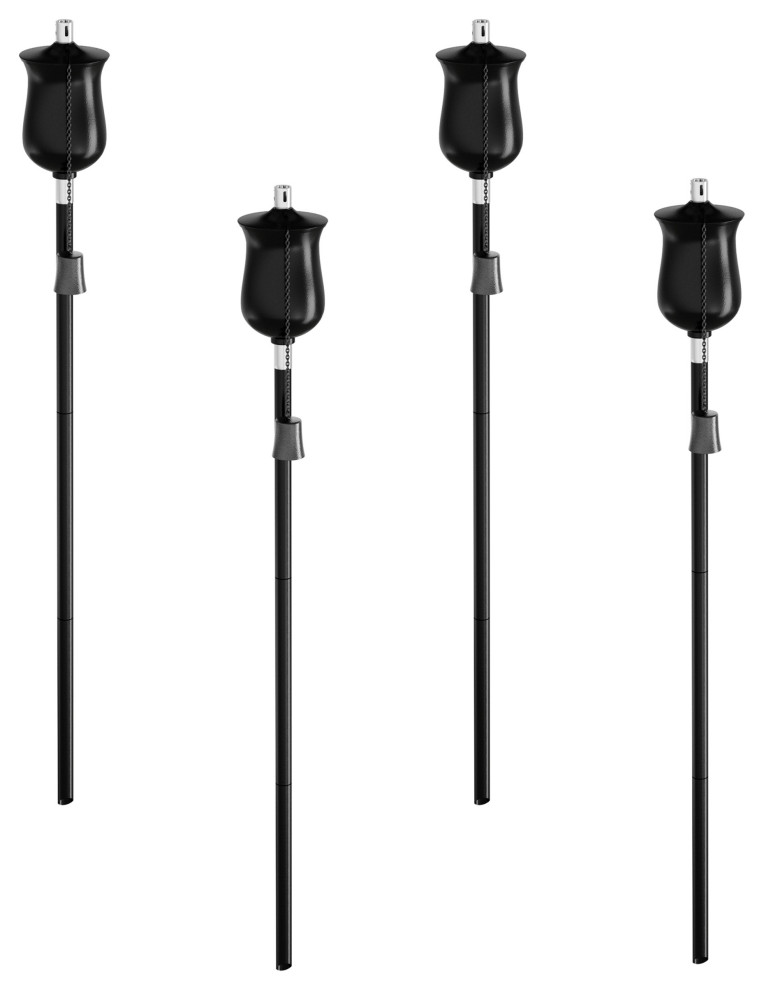 4Piece Torch Set Adjustable Metal Tiki Torches with Refillable