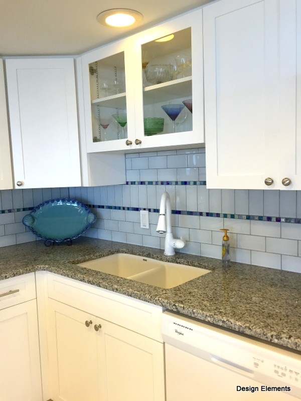 Glass tile in kitchen
