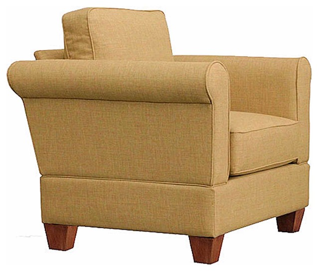 Georgetown Quick Assembly Oak Leg Chair and a Half, Oat