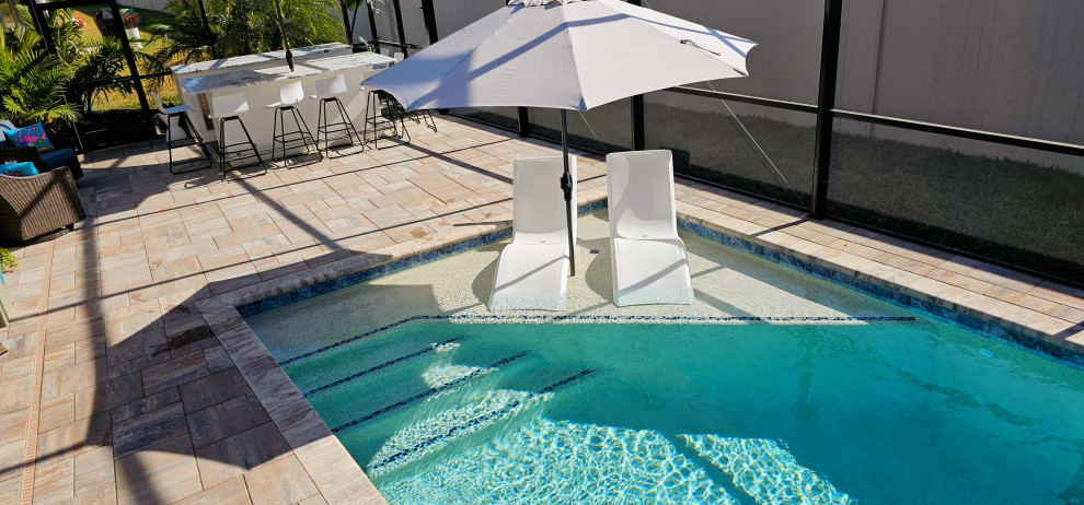The Villages Parallelogram Pool with bold angled steps