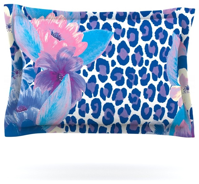 Aimee St. Hill "Leopard Blue" Pillow Sham, Cotton, 40"x20"