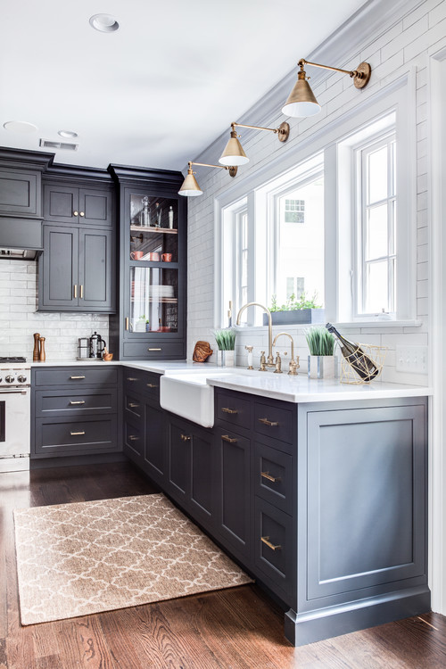 Benjamin Moore Iron Mountain kitchen cabinets.