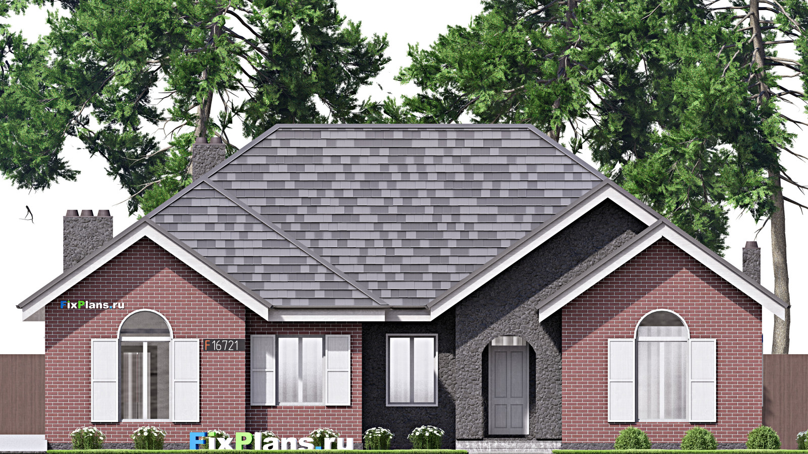 Проект одноэтажного дома 17х14м S176м2 F-16721