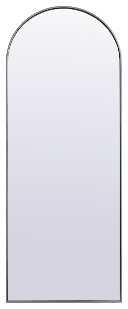 Metal Frame Arch Full Length Mirror 28X74 Inch, Silver