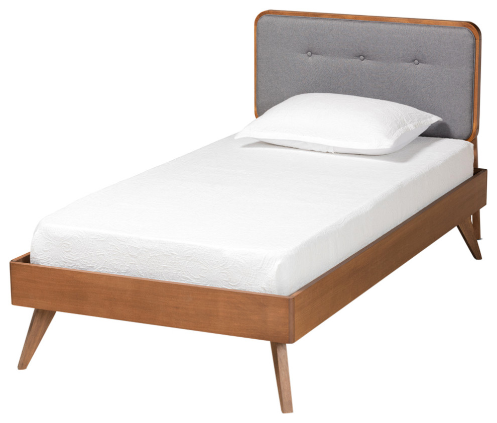 Davena Modern Farmhouse Twin Platform Bed Midcentury Platform Beds