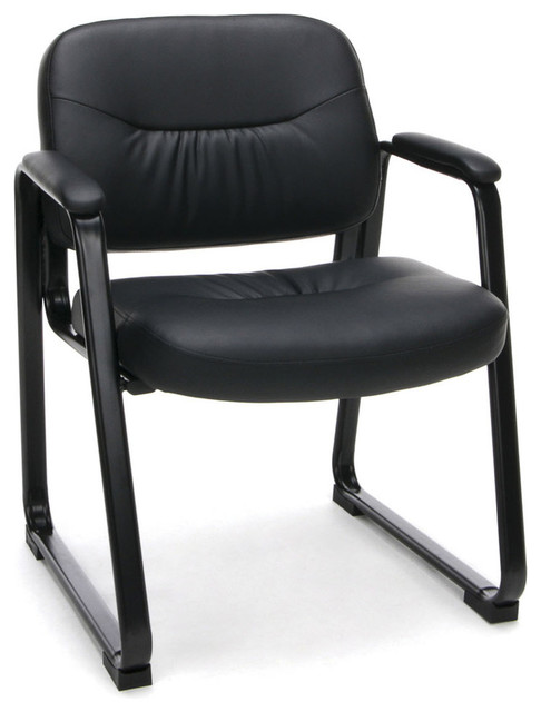 Model ESS-9015 Essentials by Ofm Leather Side Chair With Sled Base ...