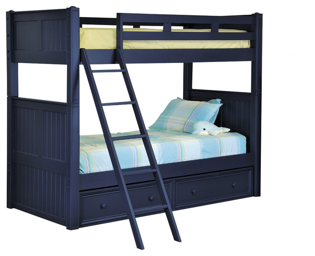 Annapolis Blue Twin Over Bunk Bed With Underbed Storage Drawers Annapolis Blue Twin Over Bunk Bed With Underbed Storage Drawers Transitional Beds By Totally Kids Fun Furniture Toys