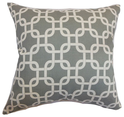 Qishn Geometric Pillow Summerland Grey