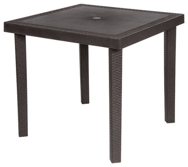 Inval Infinity Outdoor Resin Dining Table in Espresso Tropical