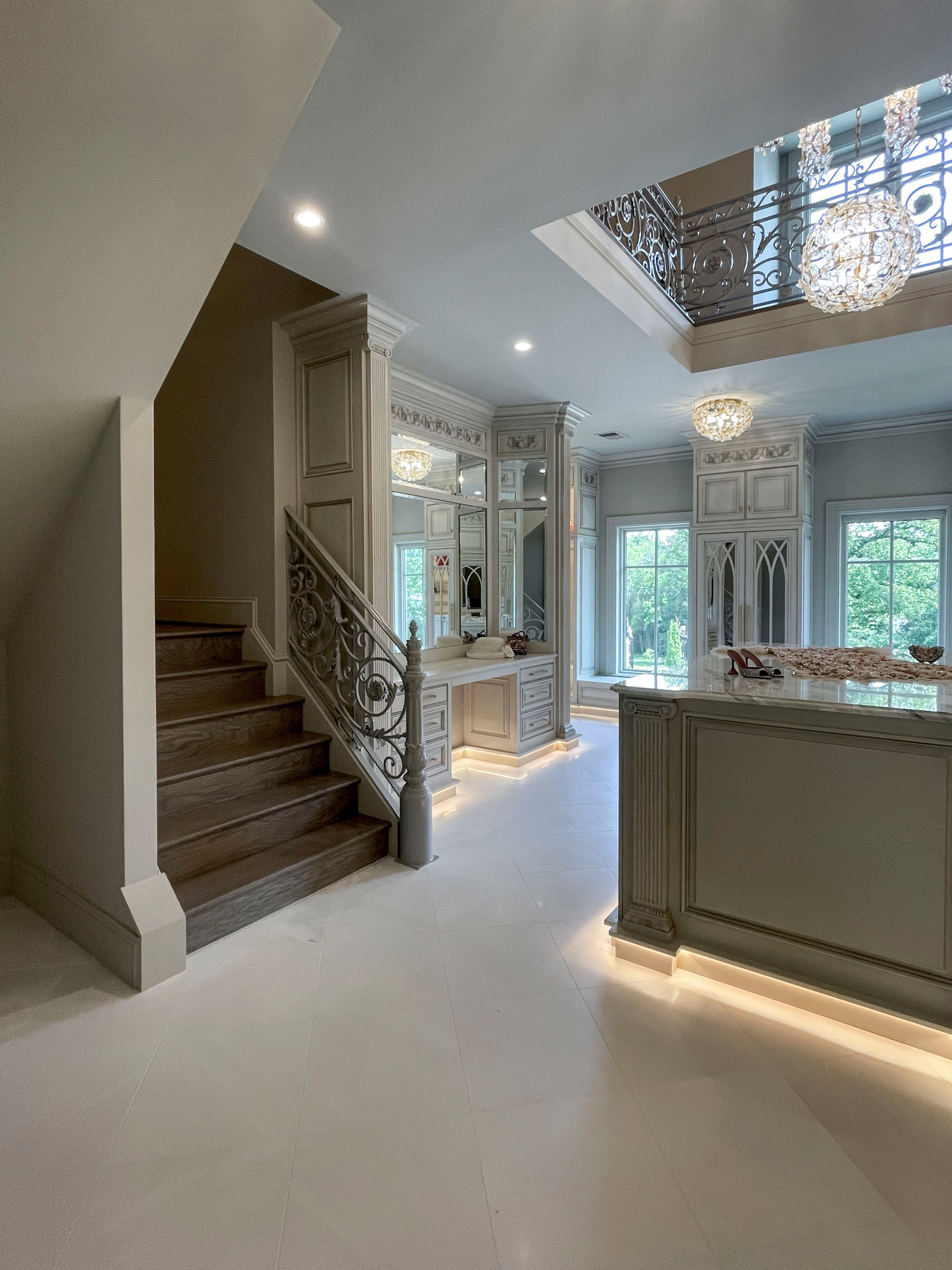 104_Curved Staircases in 18th Century French Inspired Mansion, Mclean VA 22101