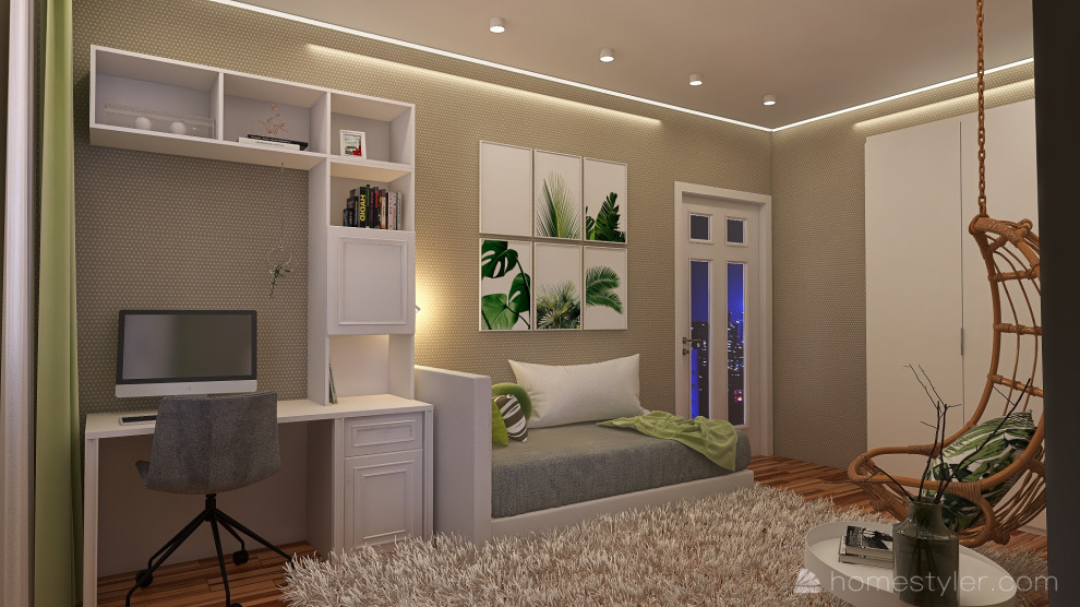 Детская в лаконичном современном стиле, в приятных природных оттенках