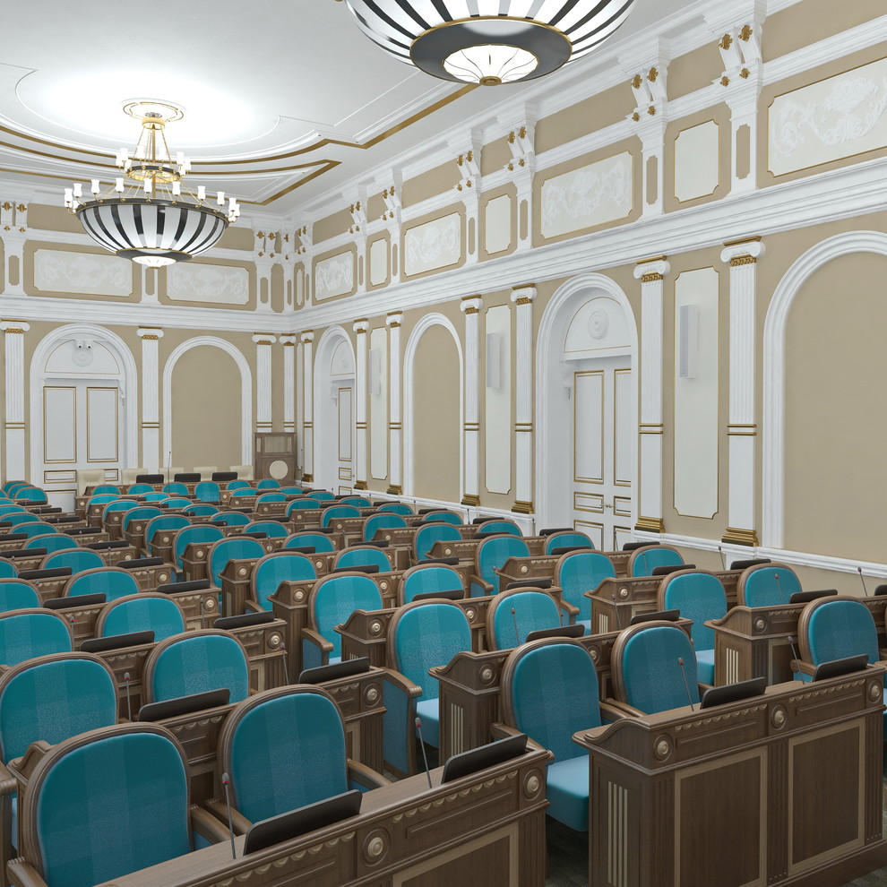 Актовый зал в здании администрации города Пермь. Городская Дума.