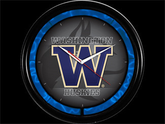 University of Washington NCAA 12-inch Plasma Neon Clock