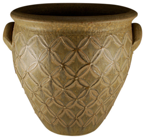 Traditional Hand Turned Planter With Raised Slip Decoration
