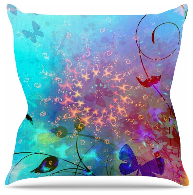 Alyzen Moonshadow Illusion Teal Purple Throw Pillow Contemporary Alyzen Moonshadow Illusion Teal Purple Throw Pillow