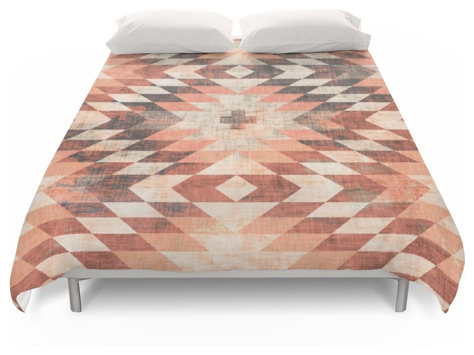 Native Coral Diamond Duvet Cover Southwestern Duvet Covers And