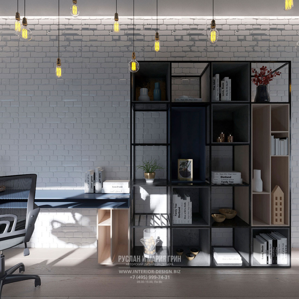 Дизайн интерьера кабинета на балконе в современном стиле