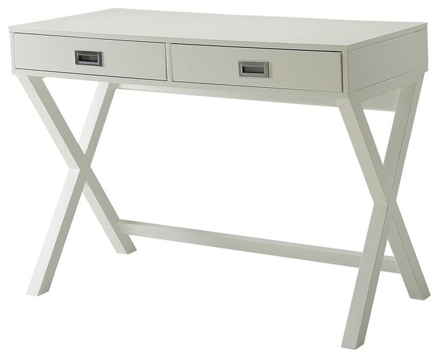 Designs2go Landon Desk In White Finish Transitional Desks And