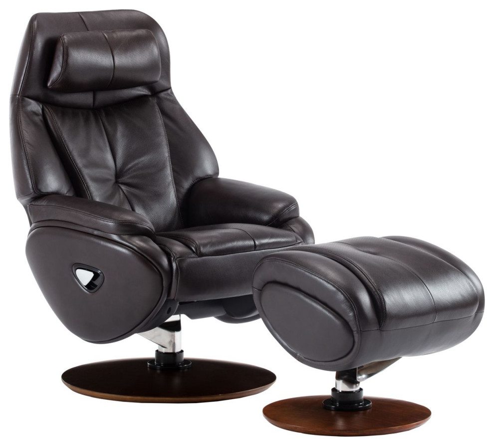 BarcaLounger Marjon Pedestal Recliner With Ottoman Contemporary Recliner Chairs by
