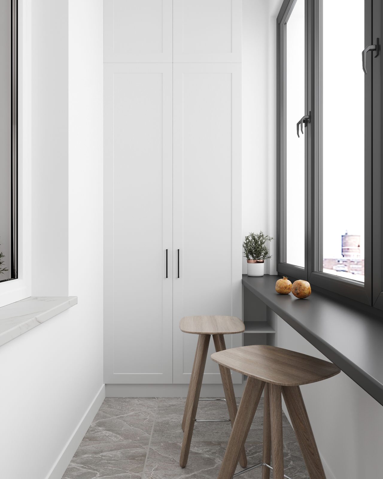 Белый интерьер для девушки в минимализме