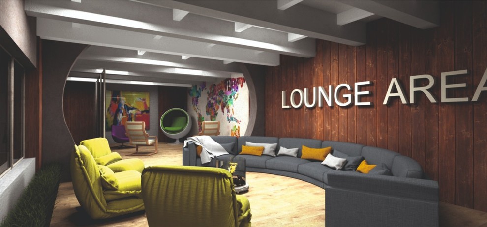 Офис IT- компании в Кемерово. Комната отдыха и коридор.