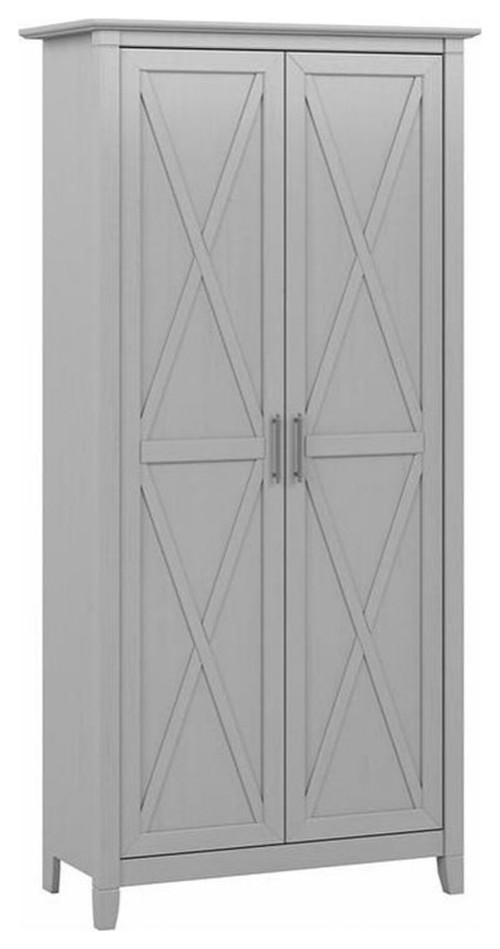 Pemberly Row Tall Storage with Doors in Cape Cod Gray