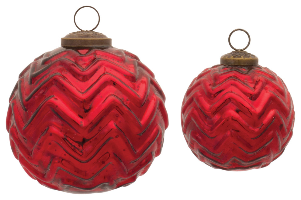 Mercury Glass Ball Ornament, 12Piece Set Rustic Christmas