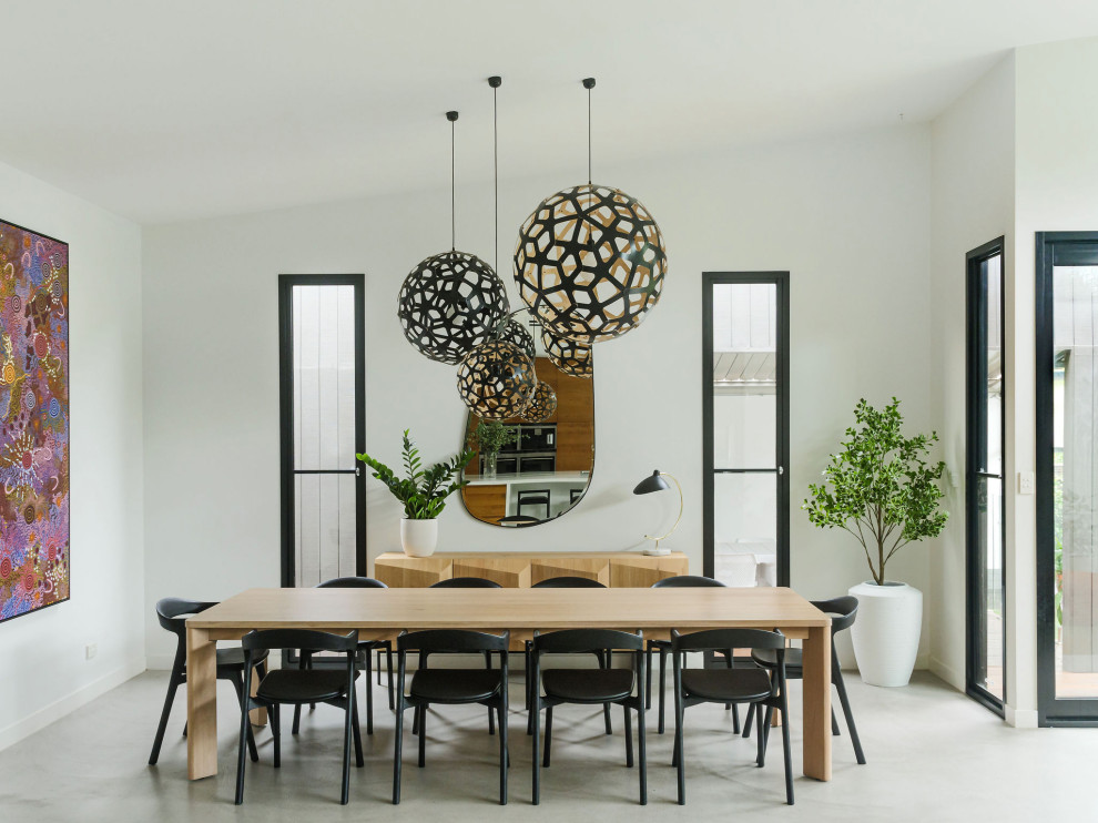 Design ideas for a contemporary dining room in Melbourne.