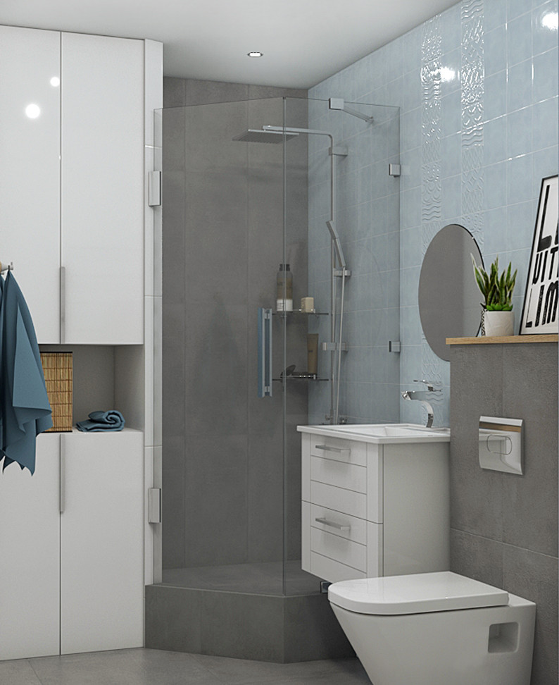 3 варианта одной душевой в Краснодаре