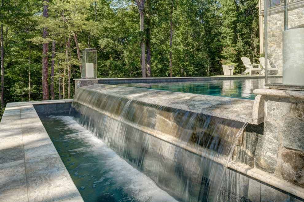 Transitional pool photo in Charlotte