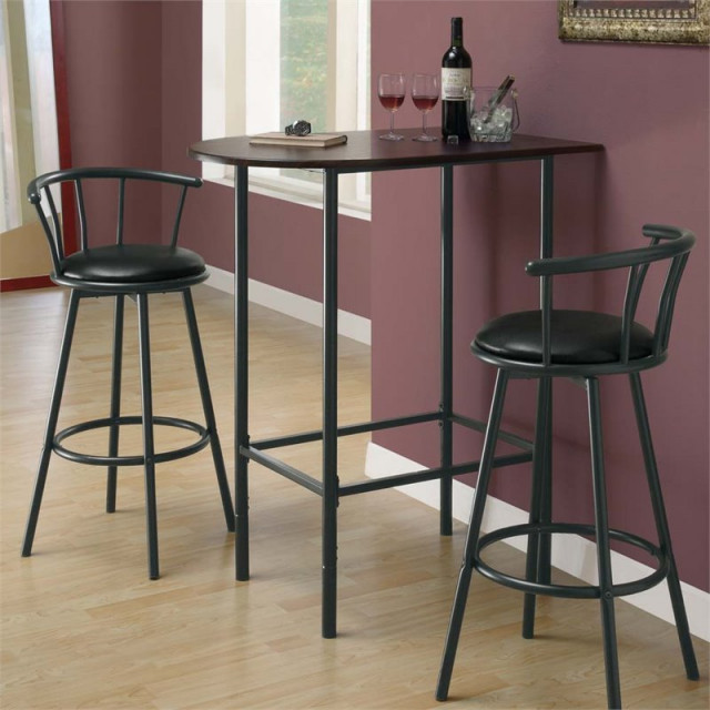 Home Bar Bar Table Pub 36" Rectangular Small Kitchen Metal Black