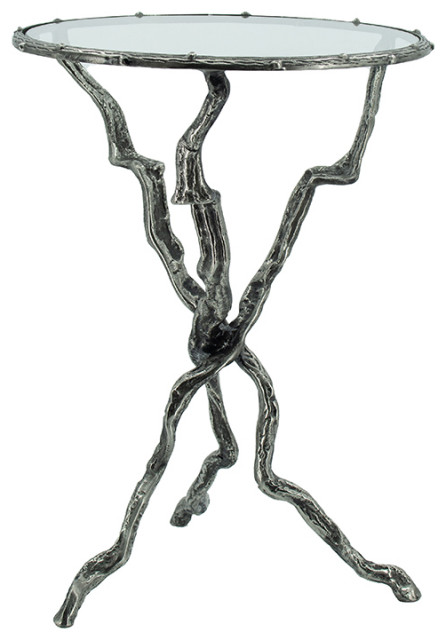 Aluminum Twig Cross Side Table 17x17x23.5" - Rustic - Side Tables And ...