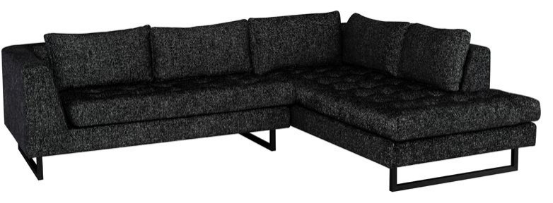Nuevo Furniture Janis Right Arm Chaise Sectional Sofa in Grey