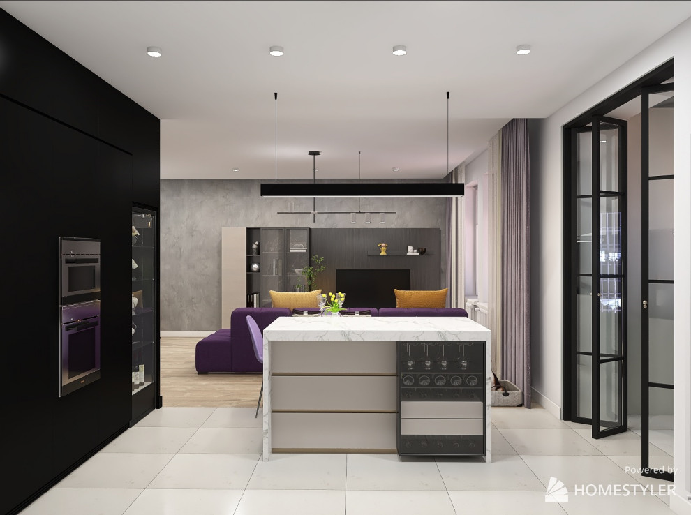 Проект двухкомнатной квартиры в современном стиле