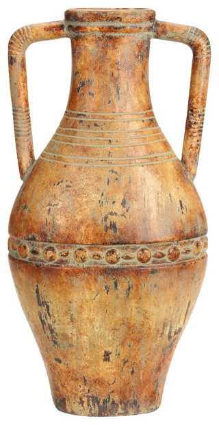 Urban Designs Porto Fino Distress Terra Cotta Art Tall Ceramic Vase