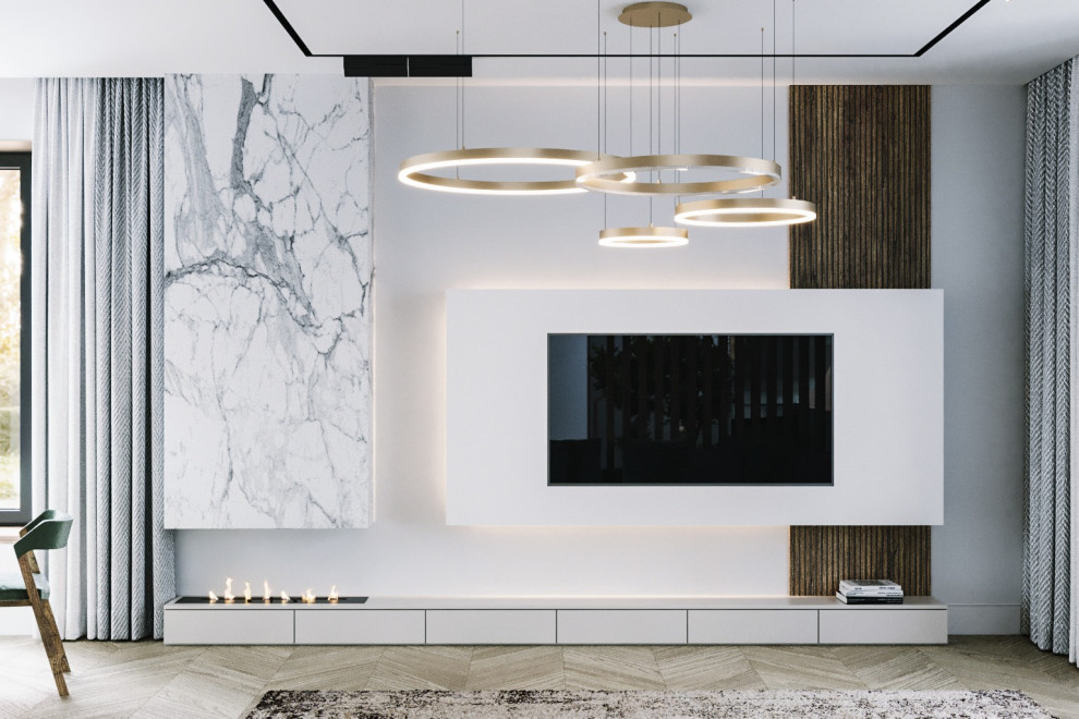 Кухня гостиная в современном стиле