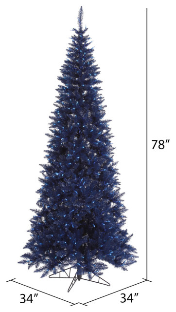 Vickerman K160566 6.5' Navy Blue Christmas Tree Blue Dura-lit ...