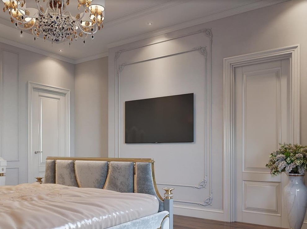 Проект спальни с отдельной гардеробной.