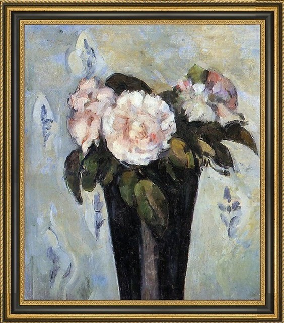 Paul Cezanne The Dark Blue Vase Framed Premium Canvas Print