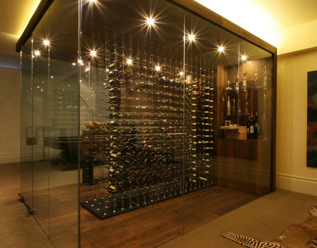Modern Wine Cellar Toronto Cable Wine System Wine Cellars by Papro Consulting contemporary-wine-cellar