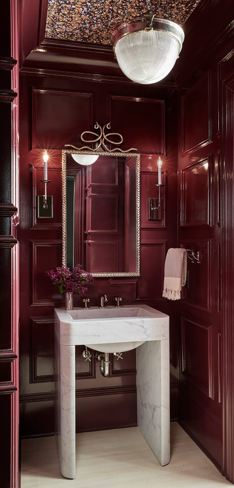Inspiration for a transitional powder room in Chicago.