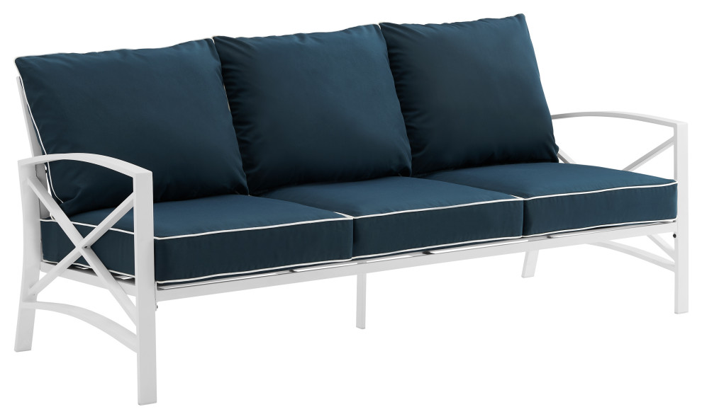 Kaplan Outdoor Metal Sofa Beach Style Outdoor Sofas by Homesquare