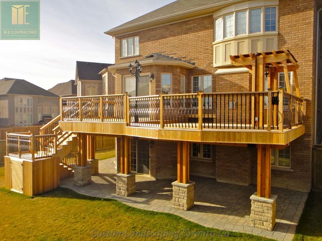 Cedar Deck With Walkout Basement And Pergola Traditional