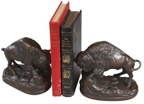 Bookends Bookend AMERICAN WEST Lodge Full Buffalo Resin Hand-Painted