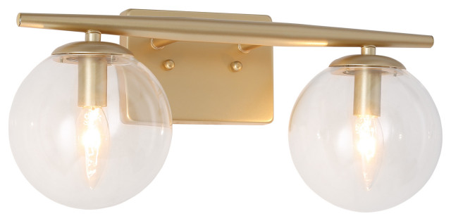 Modern Globe Bathroom Wall Light Glass Gold Dome Vanity Light ...