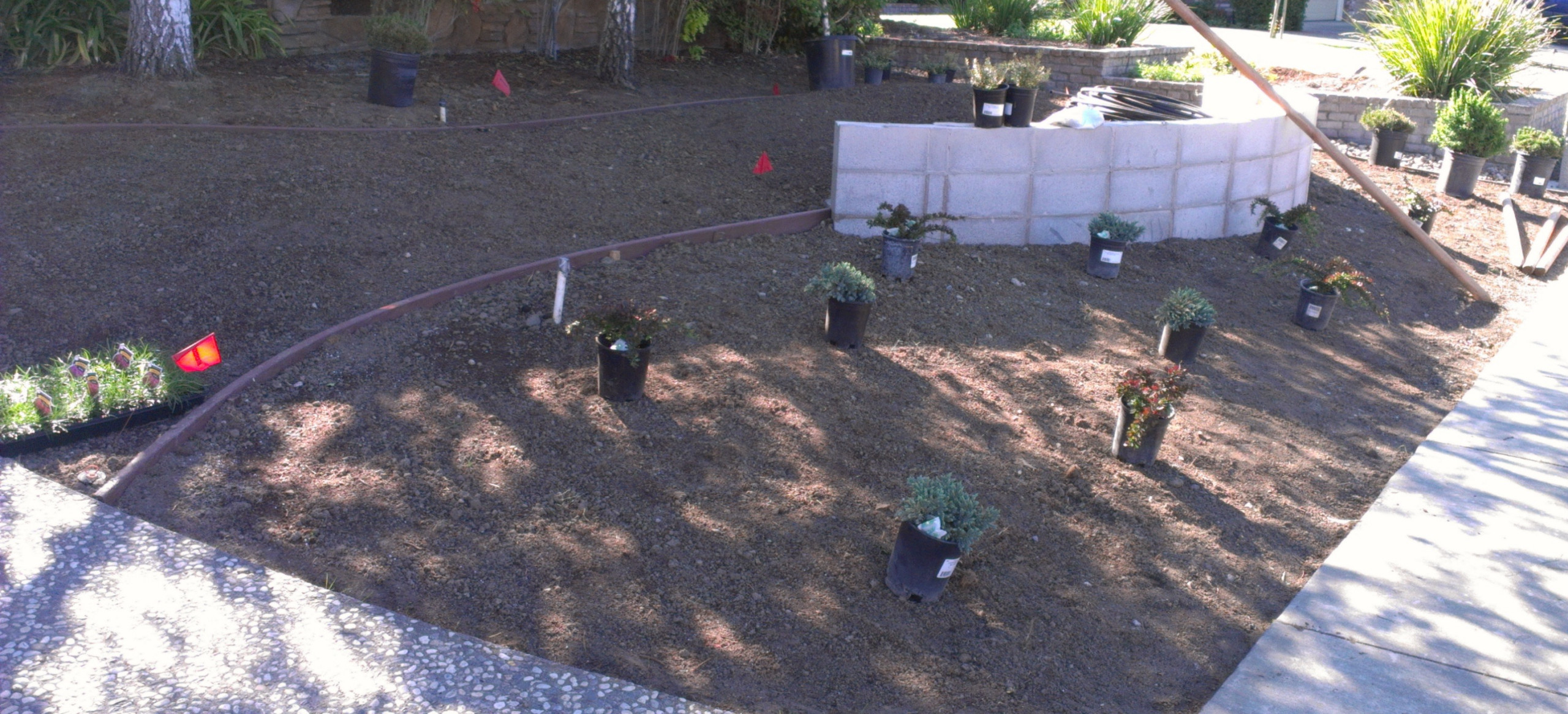 In Progress: Wall Foundation Set and Planting Begins