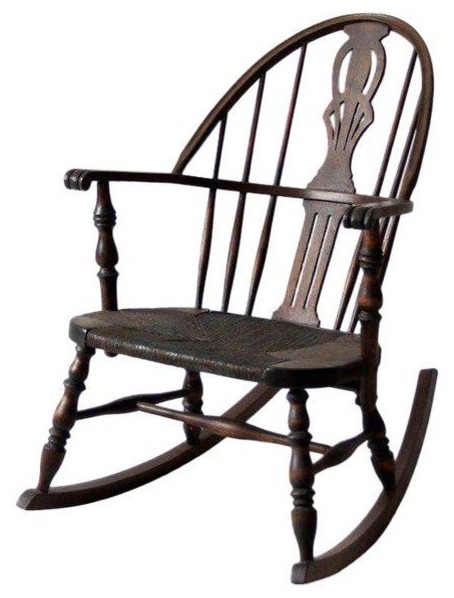Consigned Antique Windsor Rocking Chair Traditional Rocking