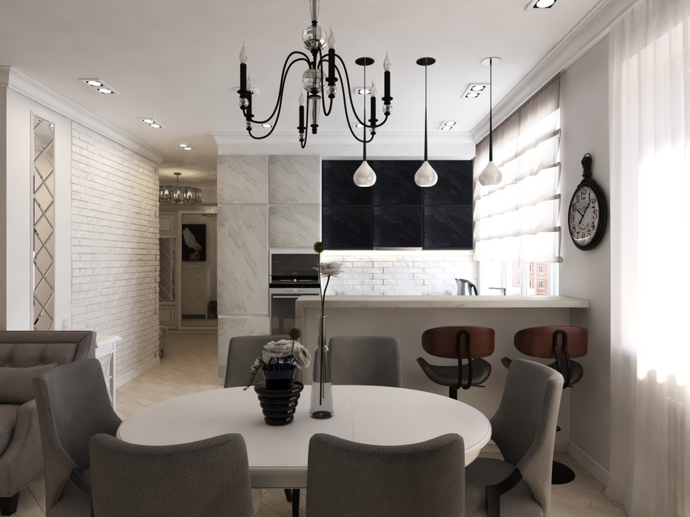 Объединенная кухня-гостиная