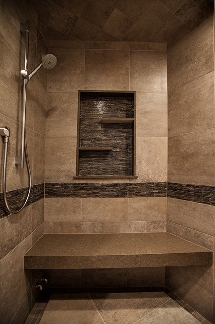 Mountain Home shower  Rustic  Bathroom  Denver by YK 